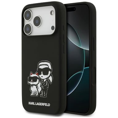 Karl Lagerfeld Silicone K&C Sketch & Logo Etui MagSafe per iPhone 17 Pro nero