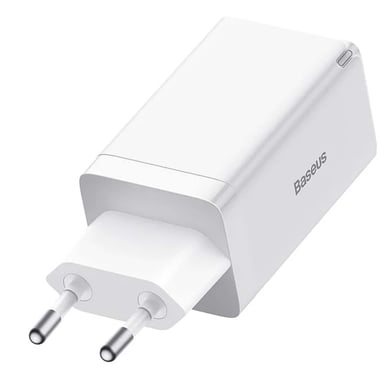 Chargeur GaN PD / QC port 2x USB et 1x USB-C ?65W avec Câble 1m 100W Blanc