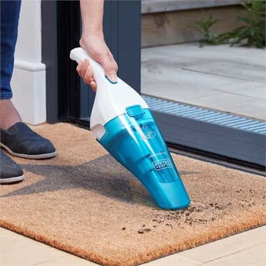 Black & Decker WDC115WA aspiradora de mano Azul, Blanco Sin bolsa