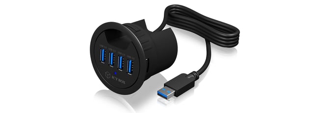 ICY BOX IB-HUB1403 USB 3.2 Gen 1 (3.1 Gen 1) Type-A 5000 Mbit/s Noir - Neuf
