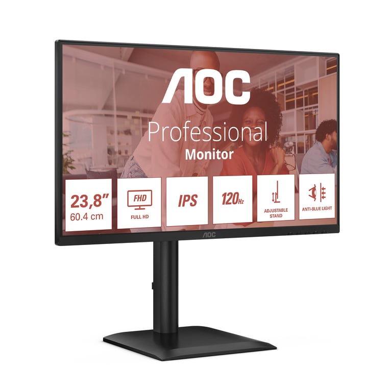 Moniteur professionnel AOC 24E4U 24 FHD 120 Hz avec support réglable en hauteur et technologie anti lumière Neuf - vue 2