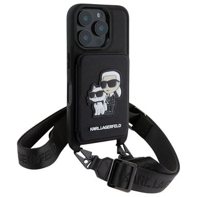 Custodia per iPhone 16 Pro con tracolla e portacarte Elegante