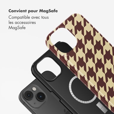 Selencia Coque arrière Vivid avec MagSafe pour Apple iPhone 14 - Pied-de-Poule