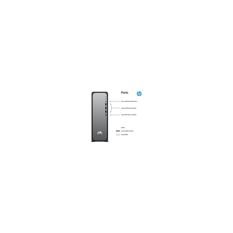 PC tour HP OmniDesk Slim S03-0020nf Intel 8 Go RAM 512 Go SSD Gris et noir - Neuf