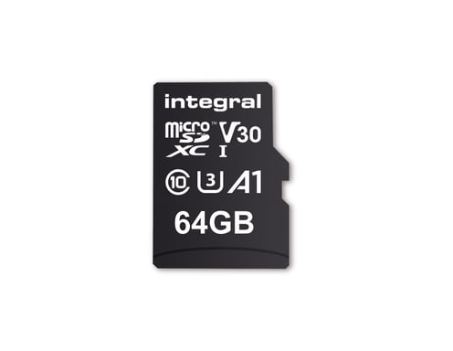 Integral INMSDX64G-100V30 64GB MICRO SD CARD MICROSDXC UHS-1 U3 CL10 V30 A1 UP TO 100MBS READ 45MBS WRITE MicroSD UHS-I Classe 10 (64GB MICRO SD CARD SDXC UHS-1 U3 CL10 V30 A1 UP TO R-100 MBS INTEGRAL)