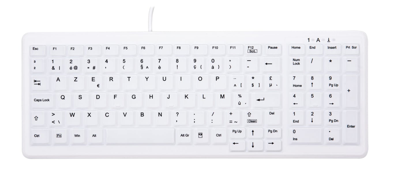 CHERRY AK-C7000 clavier Médical USB AZERTY Belge Blanc - Neuf
