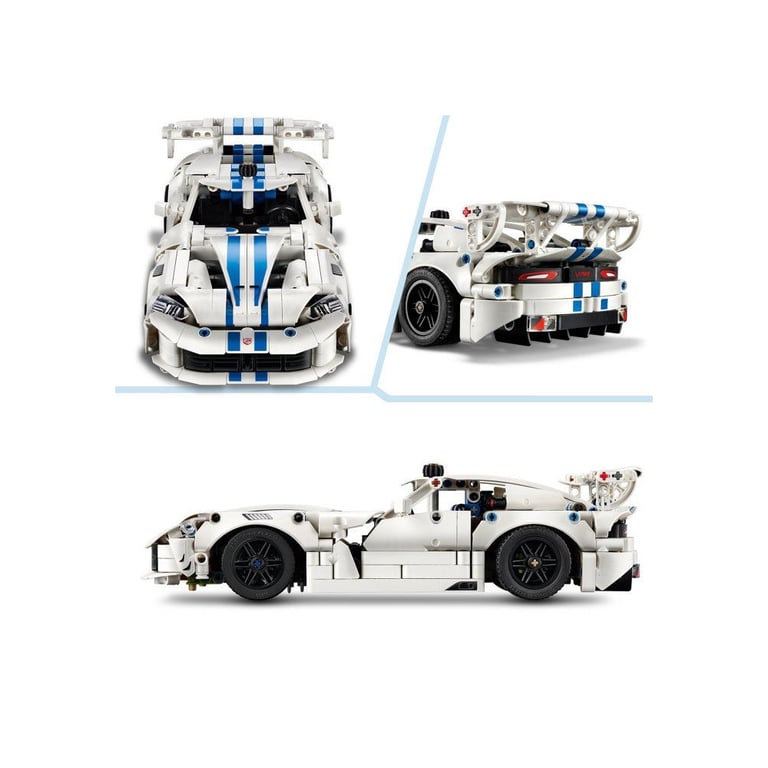 LEGO Technic 42234 Dodge Viper GTS-R Voiture de Sport 805 pièces Blanc Bleu Noir - Neuf