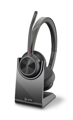 Auricular inalámbrico POLY Voyager 4320 UC Diadema escritorio/centro de llamadas Soporte de carga Bluetooth USB Type-C Negro