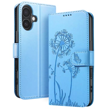Custodia a portafoglio per iPhone 16 Premium Design Fiori Farfalla