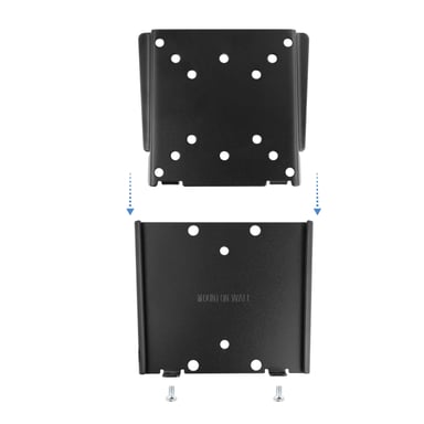 Soporte de Pared Fijo Tooq para Monitor de 13''-27'' - Peso Máximo 30Kg - VESA 100X100mm - Color Negro