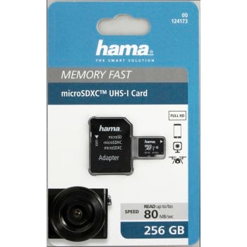 MicroSDXC 256 GB clase 10 UHS-I 80 MB/s + adaptador/foto