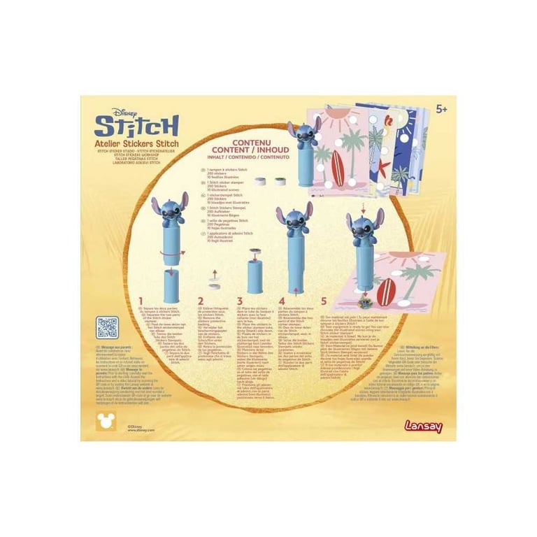 LANSAY | Stitch – Stickers Fun | Atelier Créatif pour Enfants avec 200 Stickers 10 Feuilles Illustrées et Tampon Stitch | Décoration Personnalisée pour Fans de Disney | Activité Manuelle Dès - vue 5
