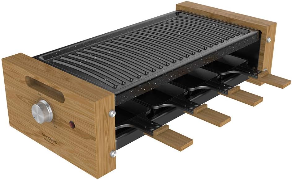 Raclette 1200?W 8 poêles bois antiadhésif Neuf