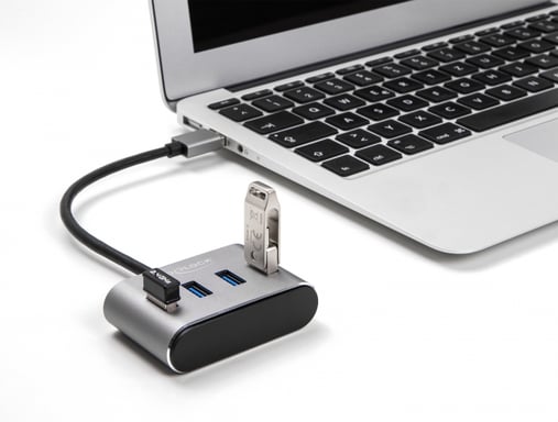 Delock Hub USB 3.2 Gen 1 a 4 porte con connessione USB di tipo A Prese USB di tipo A sulla parte superiore