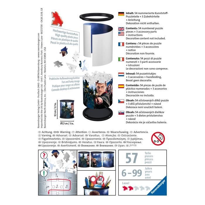 Puzzle 3D 54 pièces : Pot à crayons Harry Potter Ravensburger France - vue 4