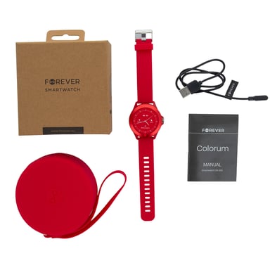 Forever Colorum, montre connecté bluetooth 5.0 IP68, Rouge
