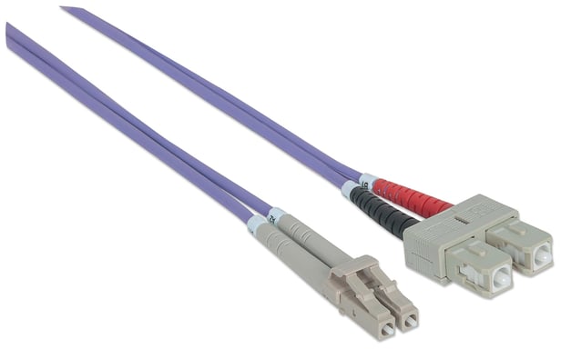 Intellinet 750936 Cable de fibra óptica e InfiniBand 3 m LC SC Violeta