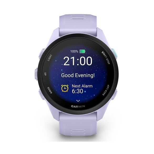 Garmin Forerunner 70 Montre connectée GPS AMOLED 1,2  Cool Lavender Noir capteur fréquence cardiaque et SpO2 - Neuf