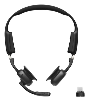 SHOKZ Openmeet Casque Sans fil Crochets auriculaires Bureau/Centre d'appels USB Type-C Bluetooth Noir