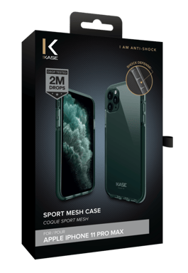 Coque Sport mesh pour Apple iPhone 11 Pro Max, Vert Mousse