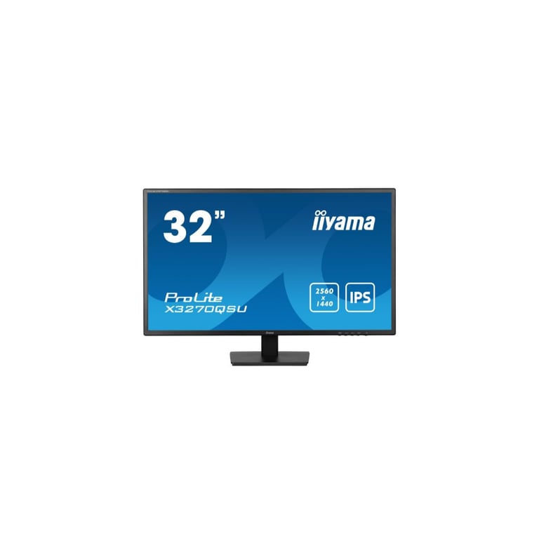 Ecran IIYAMA 31,5   Noir 3ms dalle IPS 2560x1440 100Hz 250 cd/m2 2xHDMI 1xDisplayPort 3xUSB HUB (3.2) HPs VESA 100x100 X3270QSU-B1 - Neuf