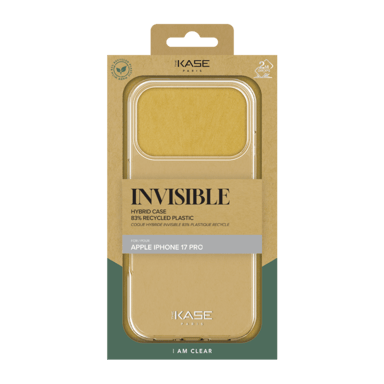 Funda híbrida transparente de plástico reciclado para Apple iPhone 17 Pro, resistente a los golpes