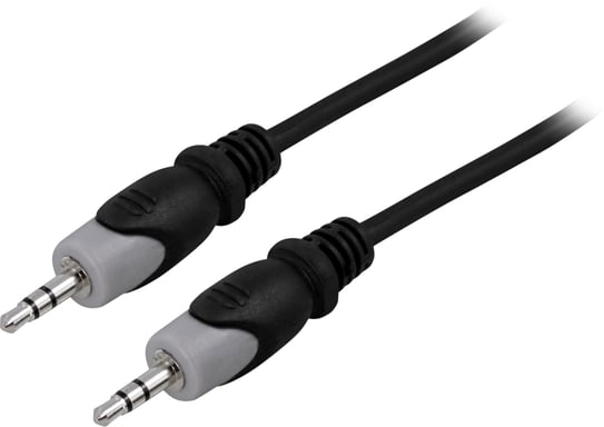Deltaco MM-151 cavo audio 3 m 3.5mm Nero, Grigio (Deltaco audiokabel - 3 m)