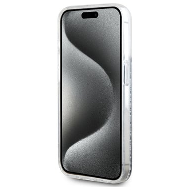Custodia Karl Lagerfeld per iPhone 15 Pro Max 6,7'' Liquid Glitter custodia rigida trasparente Karl&Choupette Head Magsafe