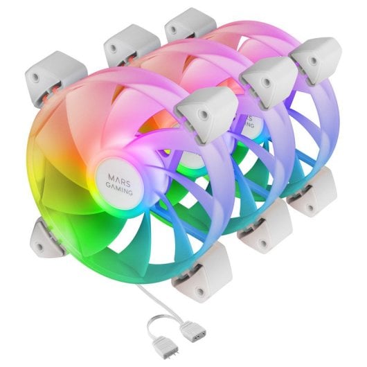 Mars Gaming MF3AR Boitier PC Ventilateur 12 cm Blanc 3 pièce(s) - Neuf