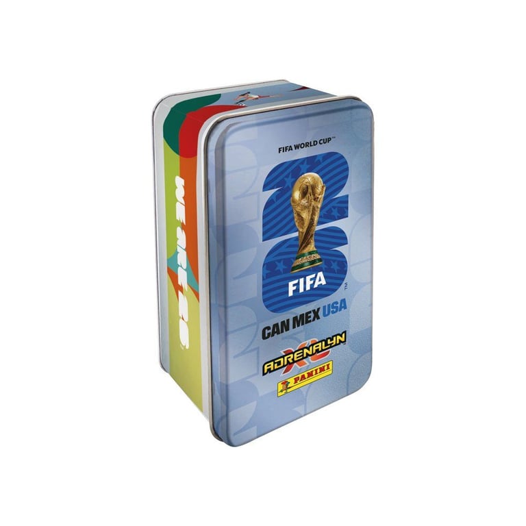 Boîte métal Panini FIFA World Cup 2026 Adrenalyn XL 8 pochettes 64 cartes Multicolore - Neuf
