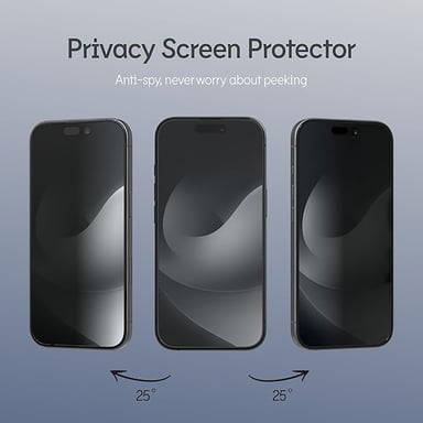 Protezione dello schermo 3D Anti-Spy Soft per iPhone 15 / 16
