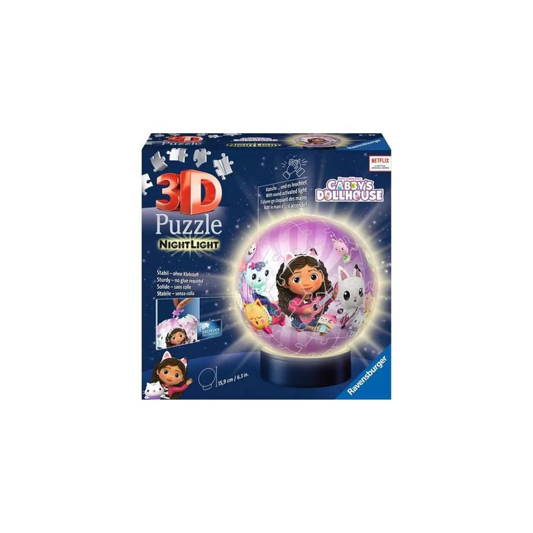 Puzzle 3D Ball 72 pièces illuminé : Gabby et la maison magique Gabby' Dollhouse Ravensburger France - vue 2