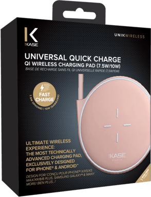 Base di ricarica wireless Qi universale veloce (7,5/10W), oro rosa