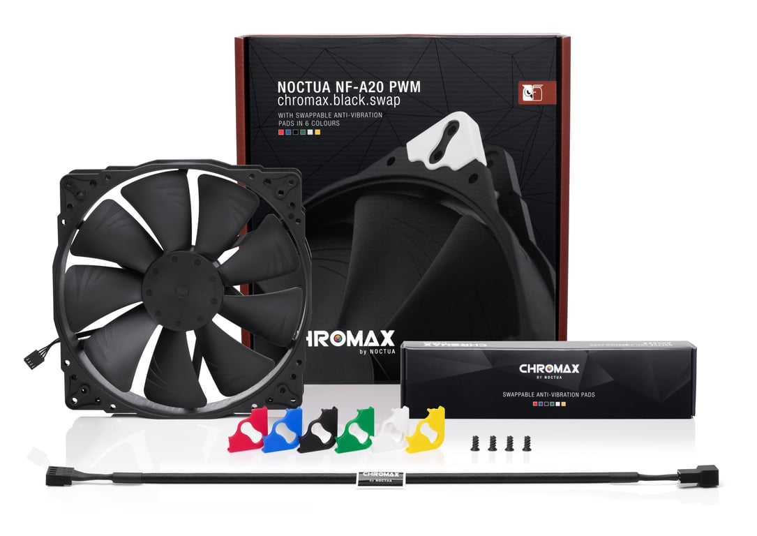 Noctua NF A20 PWM CH.BK. système de refroidissement d'ordinateur Boitier PC Ventilateur 20 cm Neuf - vue 3