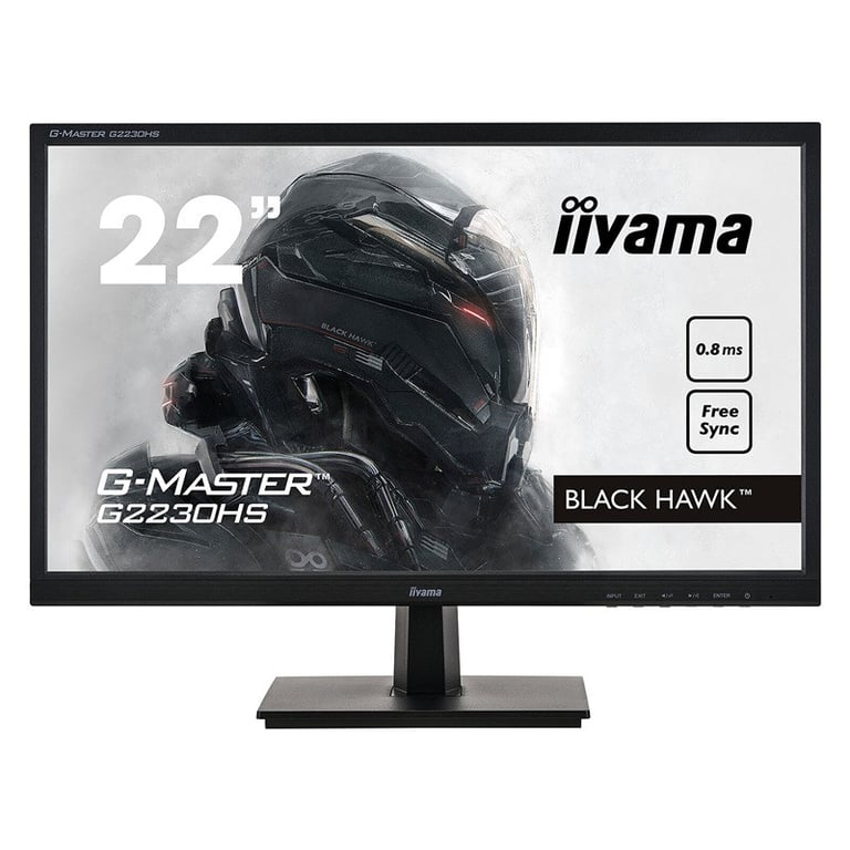 Iiyama - Ecran Iiyama 1920 X 1080 Full Hd, 2 Ms (Gris À Gris), Format 16/9 Dalle Tn, 75 Hz Freesync, Hdmi, Vga,Displayport Noir Noir - Très Bon État
