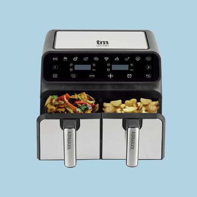 TM Electron TMPFR 200 friteuse Double 8 L Autonome 1700 W Friteuse d'air chaud Noir, Acier inoxydable