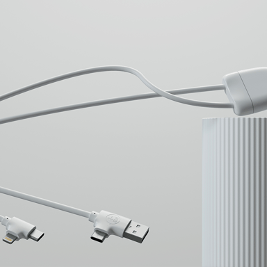 Câble de charge multi-connecteurs Ice-C Blanc