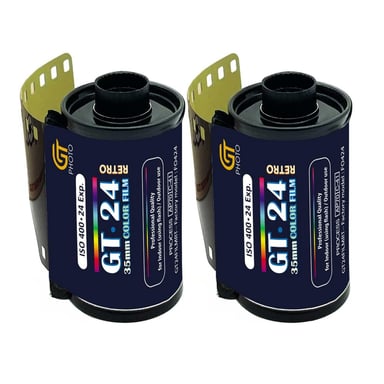 GT Photo Pellicule Couleur GT24FILM 35mm - Lot de 2 Films 24 Poses - Idéal pour Photographie, Développement et Impression de Qualité