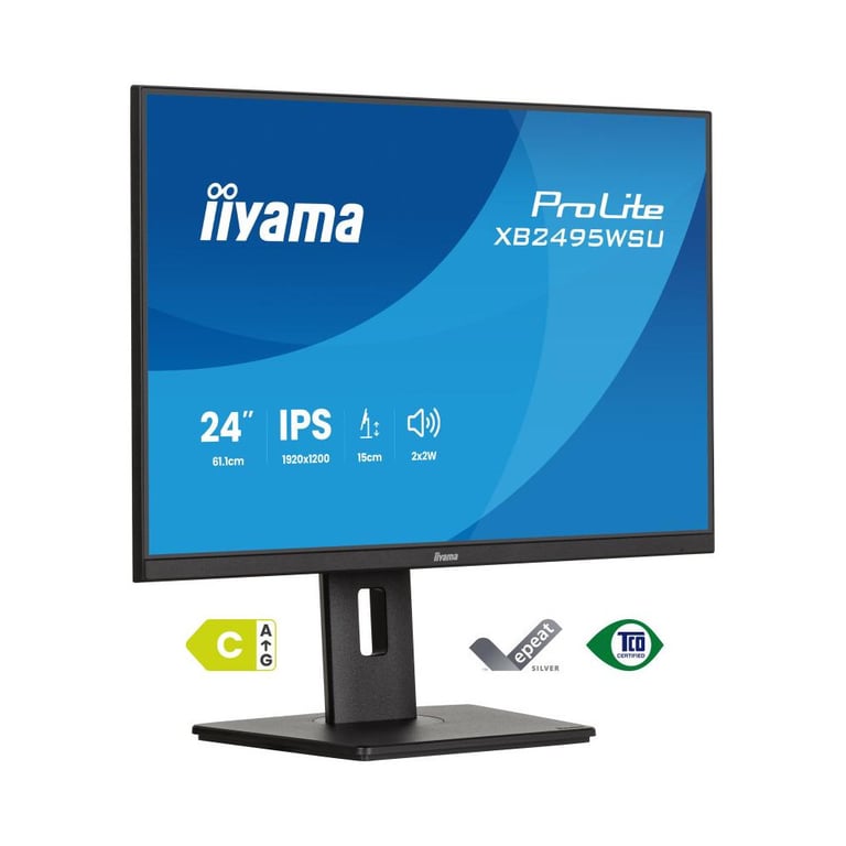 Moniteur IPS Iiyama ProLite XB2495WSU-B1 24,1 pouces 1920 x 1200 4 ms 100 Hz Noir - Neuf