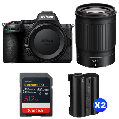 Cámara híbrida Nikon Z5 II + 85mm f/1.8 S + 1 SanDisk 512GB Extreme PRO UHS-II + 2 Nikon EN-EL15c + Ebook ''20 consejos para fotos que impactan''