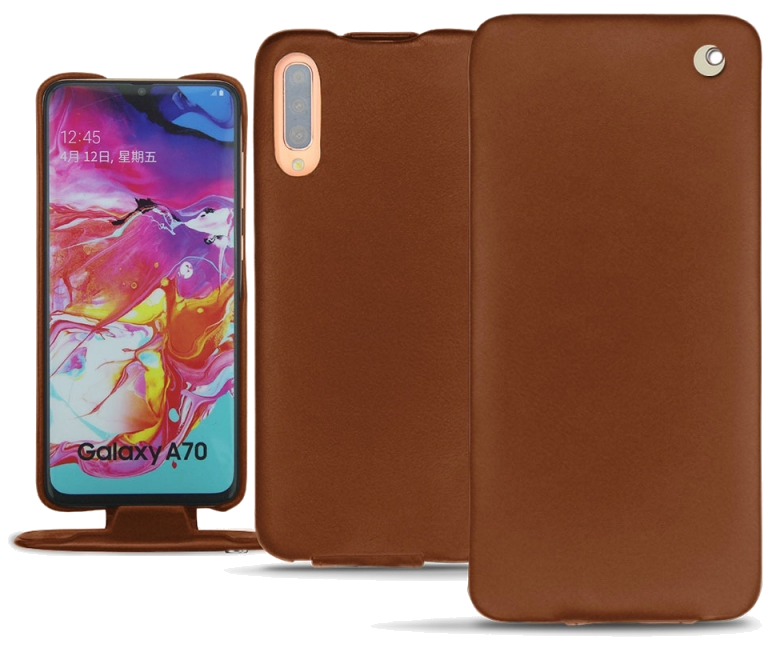 Housse cuir Samsung Galaxy A70 - Rabat verticalMarron