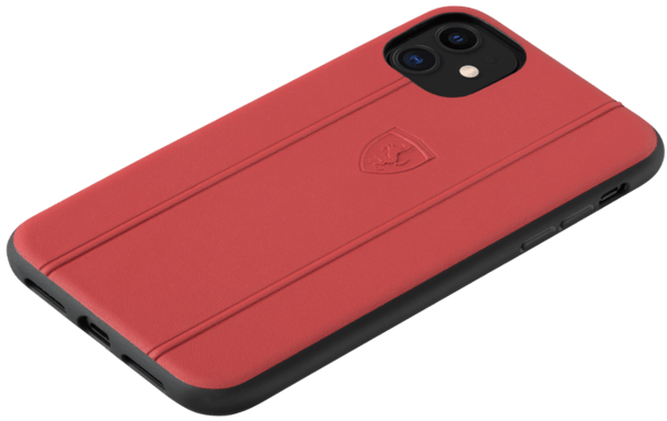 Funda de piel auténtica Ferrari Off Track para Apple iPhone 11, Rojo