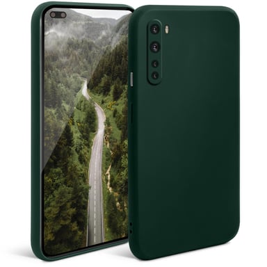 Moozy Minimalist Series Coque en silicone pour OnePlus Nord, Vert nuit – Finition mate fine et souple en TPU