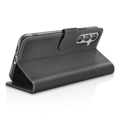 Zanaé Funda tipo cartera para Galaxy S24 FE con función de soporte y lengüeta magnética Negro