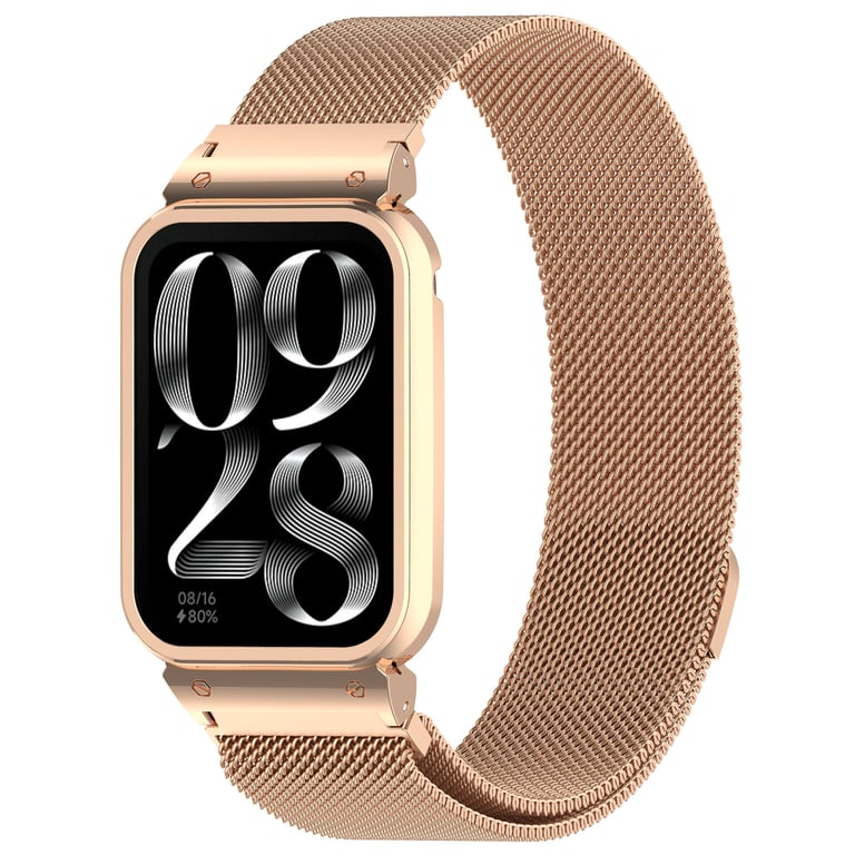 Cadre en métal pour Xiaomi Band 9 Pro avec bracelet milanais Or Neuf - vue 3