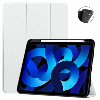 Etui Apple iPad 10,9 pouces 2022 Smartcover blanc avec porte stylet - Housse blanche coque protection iPad 10eme generation - Accessoires pochette