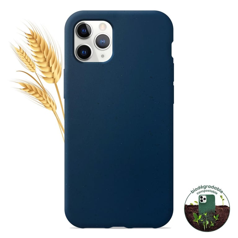 Carcasa de silicona biodegradable azul compatible con el iPhone 11