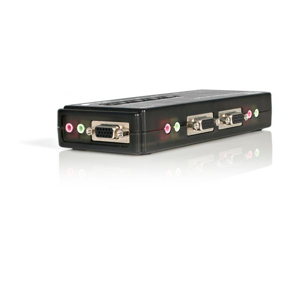 StarTech.com Switch KVM USB VGA à 4 ports avec câbles Kit commutateur écran clavier Commutateur écran clavier audio 4 x KVM / audio 1 utilisateur local de bureau - vue 10