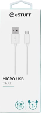 eSTUFF ES603007 câble USB USB 2.0 1 m USB A Micro-USB B Blanc