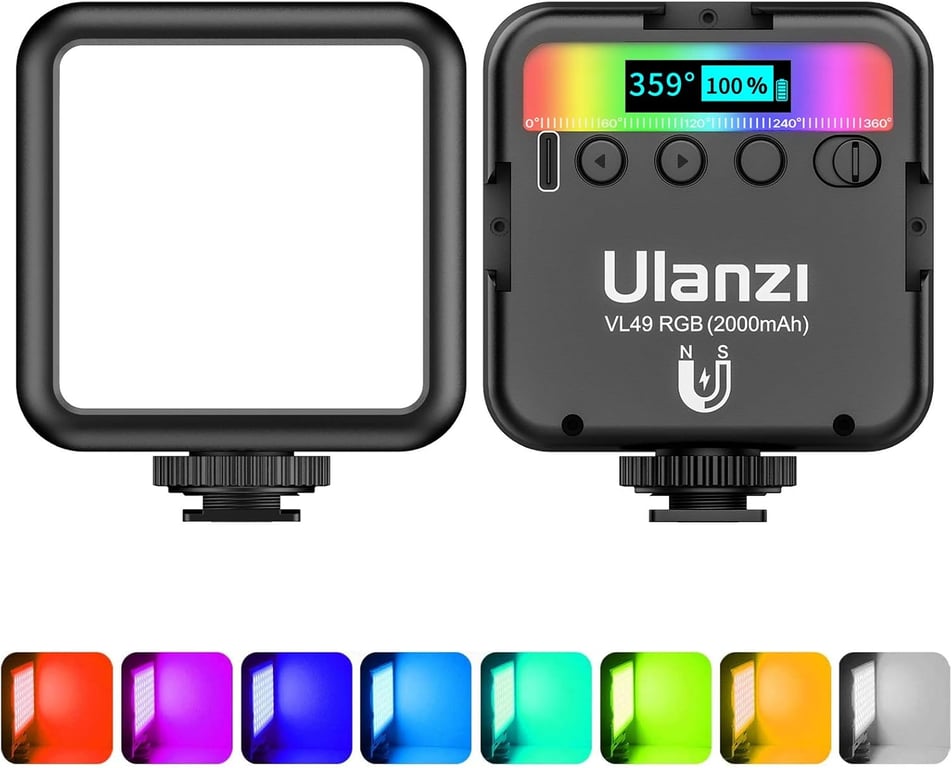 Ulanzi VL49 RGB Lumière LED rechargeable temperature réglable CRI 95+. Neuf